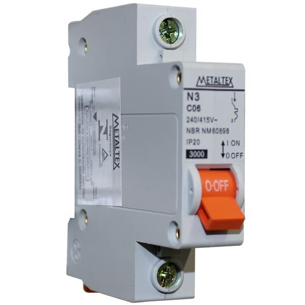 Interruptor automático 3KA 1 polo Curva C 6A