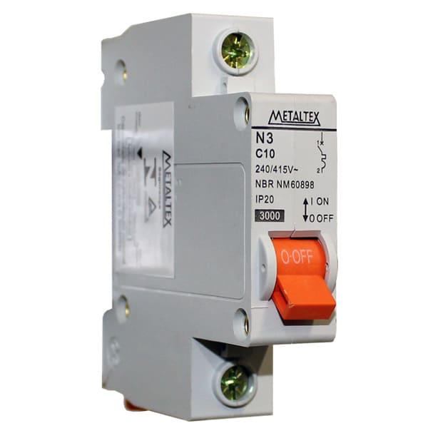 Mini Disjuntor 3KA 1 polo Curva C 10A