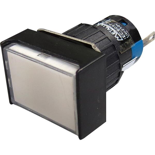 Piloto LED 16mm rectangular - 220V - blanco
