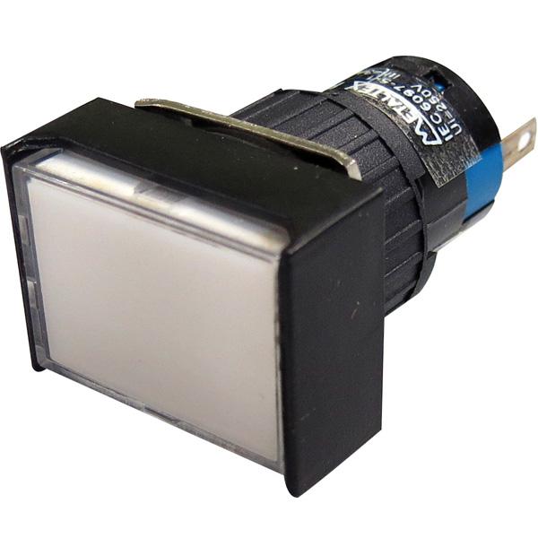 Piloto LED 16mm rectangular - 24V - blanco