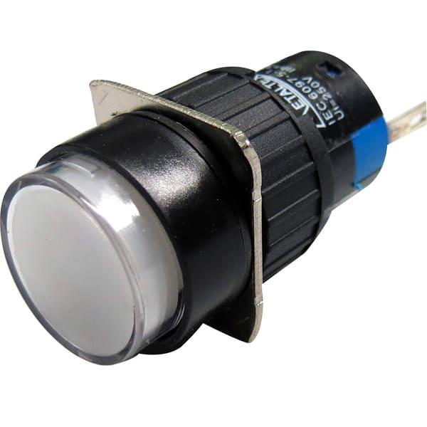 Piloto LED 16mm redondo - 220V - blanco