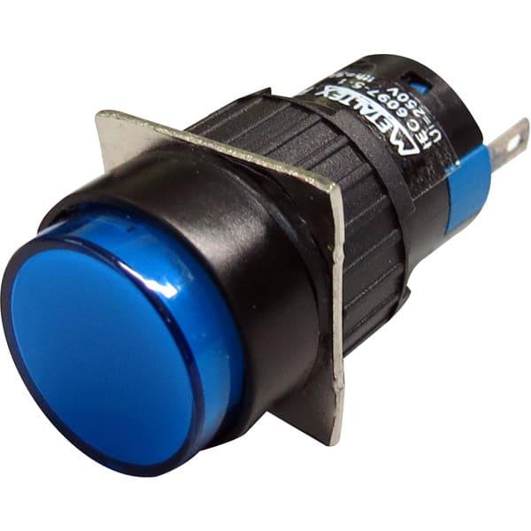 Piloto LED 16mm redondo - 24V - azul