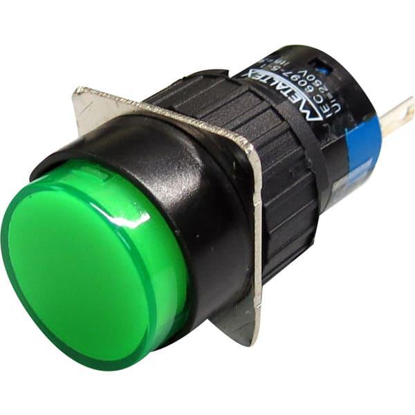 Piloto LED 16mm redondo - 24V - verde