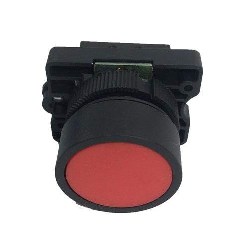 Pulsador rasado 22mm plástico rojo - 1NA
