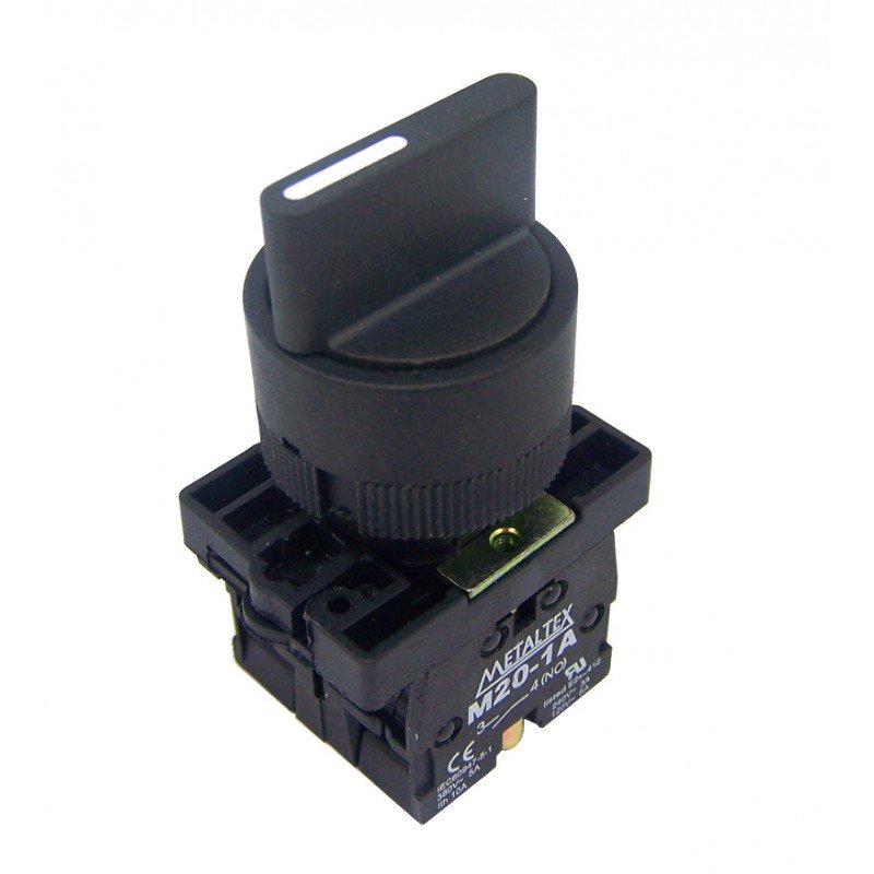 Selectora plástica knob corto 2 posiciones con retorno DIR. 45G - 2NA