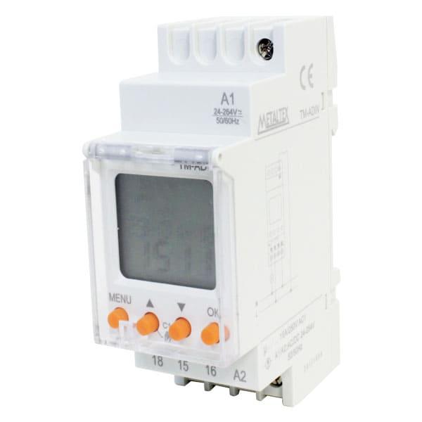 Programador Horario Semanal Riel 24-240VCA/CC 1 Inversor 16A