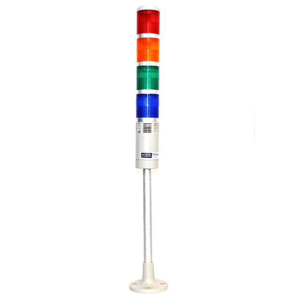 Señalero Torre 60mm Luz continua y parpadeante, Sirena 220V rojo/naranja/verde/azul