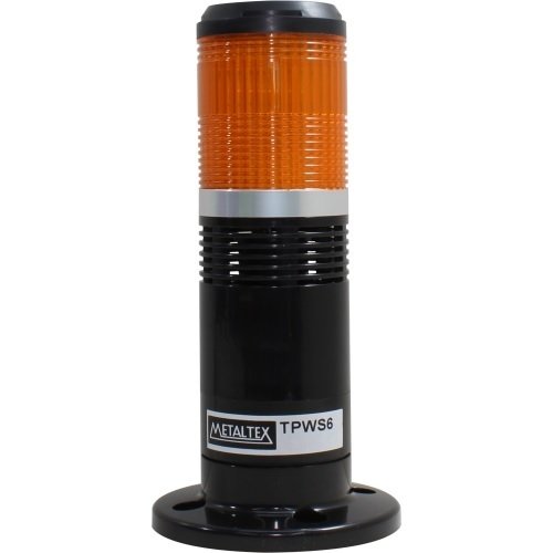 Señalero Torre 60mm, Luz continua y parpadeante, Sirena, 220V, Negra sin haste , naranja