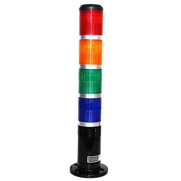 Señalero Torre 60mm, Luz continua y parpadeante, Sirena, 220V, Negra sin haste, rojo/ naranja/ verde/ azul