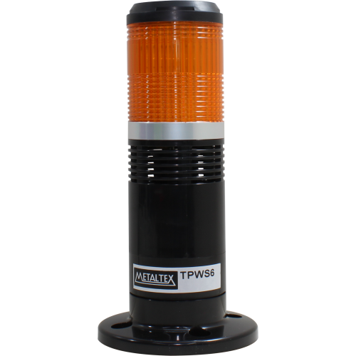 Señalero Torre 60mm, Luz continua y parpadeante, Sirena, 24V, naranja
