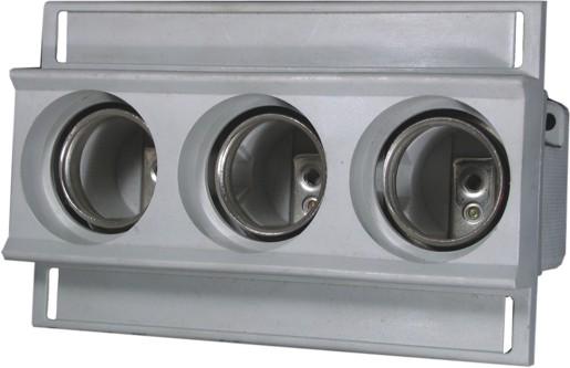 Base porta fusible 3 polos, Diazed tamaño DII hasta 25A