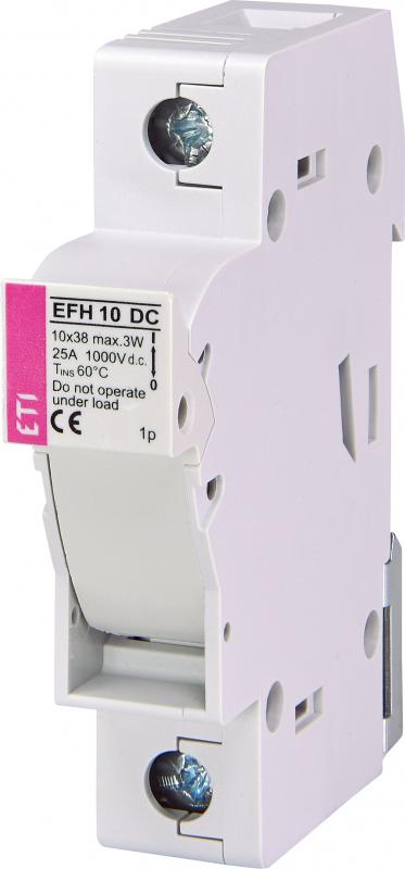 BASE PORTAFUSIBLE ETI 10X38 1Polo;  1000V DC; 25A max.; serie EFH