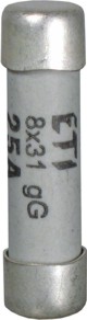 Fusible 25A; medidas 8x32 mm; curva gG;  400V max.; CH8; marca ETI