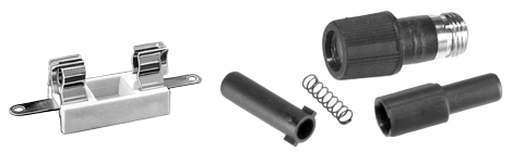 Portafusible en línea para fusibles 5x20 y 6x32, Marca SIBA