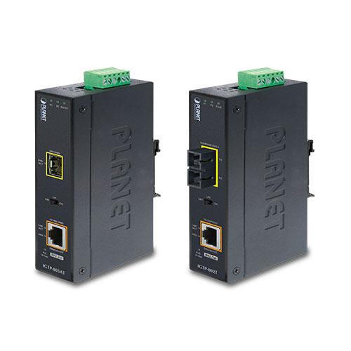 Conversor de Medios Industrial PoE+ 1000BASE-LX 
