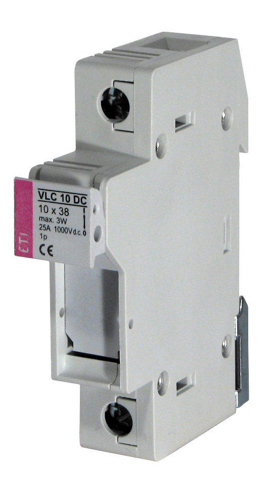 Base Portafusible ETI 1 polo 1000VDC 25A Max. para fusibles 10x38mm