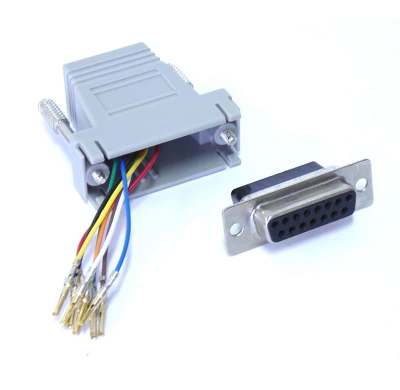 Adaptador RJ45 Hembra p/ DB15 Hembra