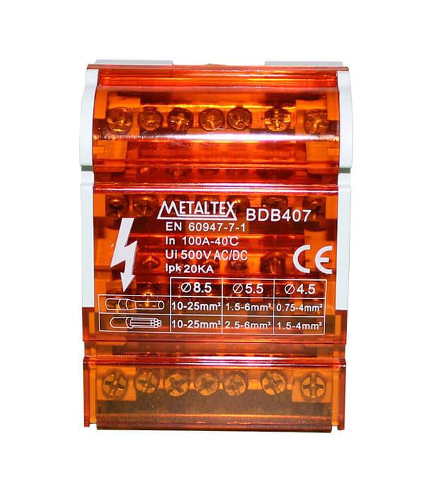 Repartidor tetrapolar 100A 4x7 terminales