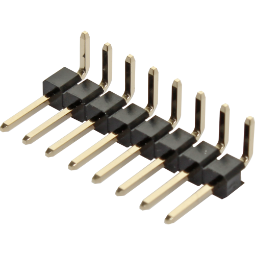 Pin Header fila simple 90 malla de protección 20 pines dorada, paso de 2,54mm