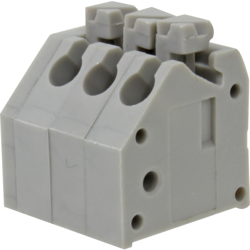 Borne 45  malla de protección para PCI , 3 VIAS, PASO 3,5mm, ALTURA DE 11,5mm, CONEXAO MOLA, GRIS