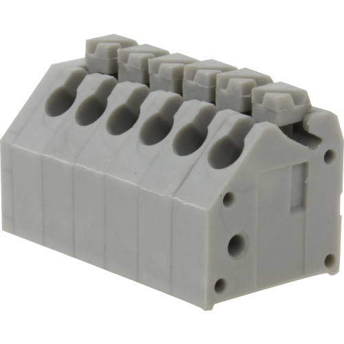 Borne 45 malla de protección para PCI, 6 pines, paso 3,5mm, altura de 11,5mm, conexión con resorte, gris