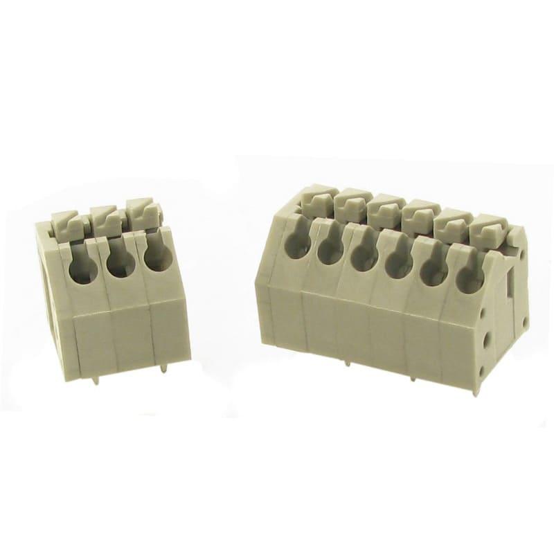 Borne 45 malla de protección para PCI, 9 pines, paso 3,5mm, altura de 11,5mm, conexión con resorte, gris