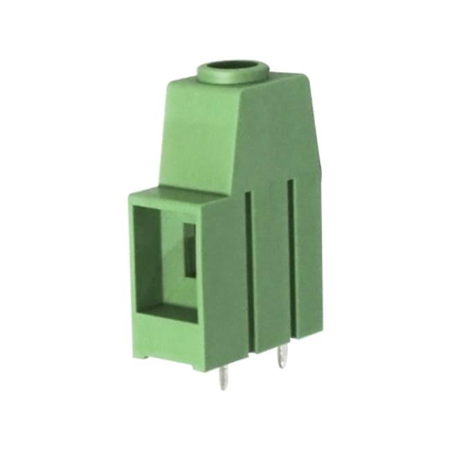 Borne para PCI, 1 VIA, 180 grados, paso 10,16mm, verde