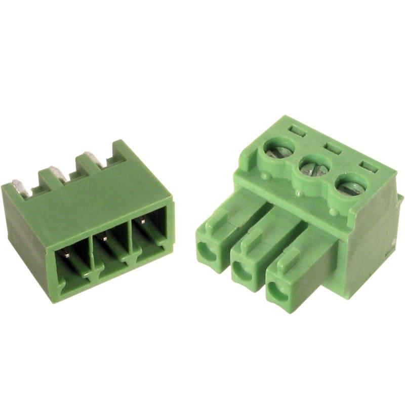 Borne plug para cable, 4 pines, paso 3,81mm, verde