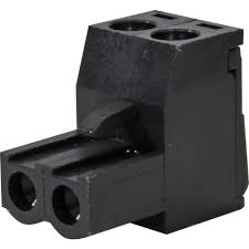 Borne plug para cable, 2 pines, paso 5,08mm, negro