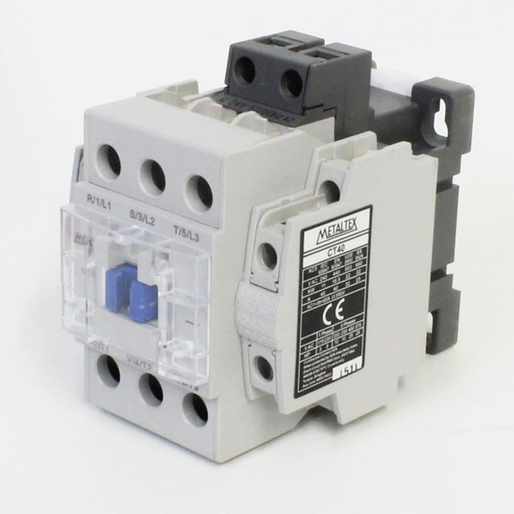 Contactor Tripolar 40A/AC3 Bobina 24VCA Auxiliar 2NA+2NC