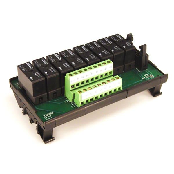 Interfaz con bases para Relé- 8 salidas-entrada PNP