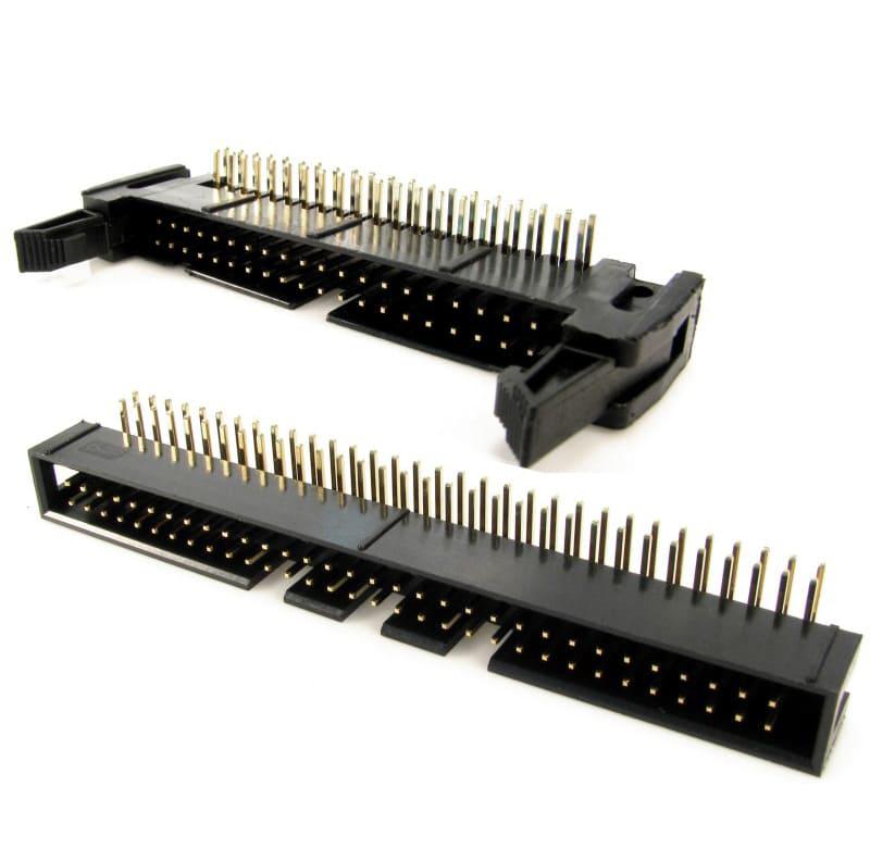 conector BOX HEADER con EJETOR, 60 pines (2X30), 180 grados, paso 2,54mm