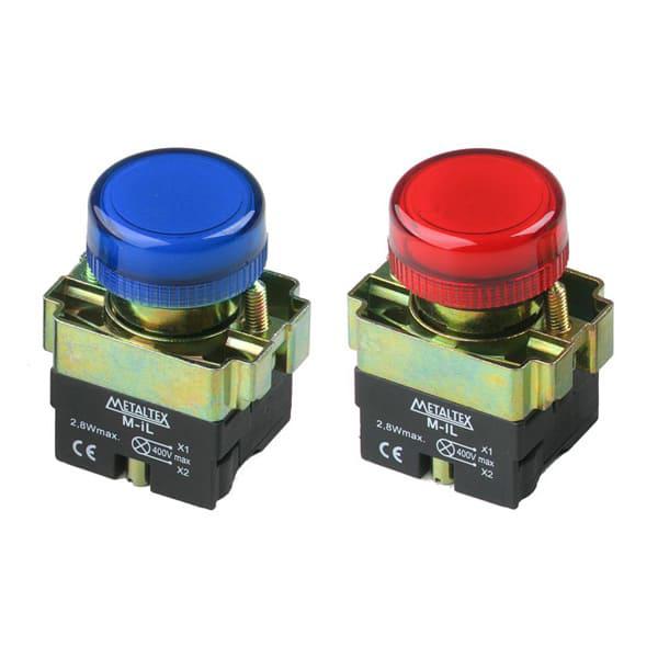 Botón luz piloto LED 22mm 24V color amarillo
