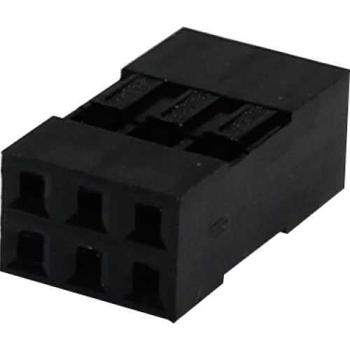 conector MINI LACTH, alojamiento hembra para cable, 6 pines (2X3), paso 2,54mm (usar terminal hembra-MLTF)