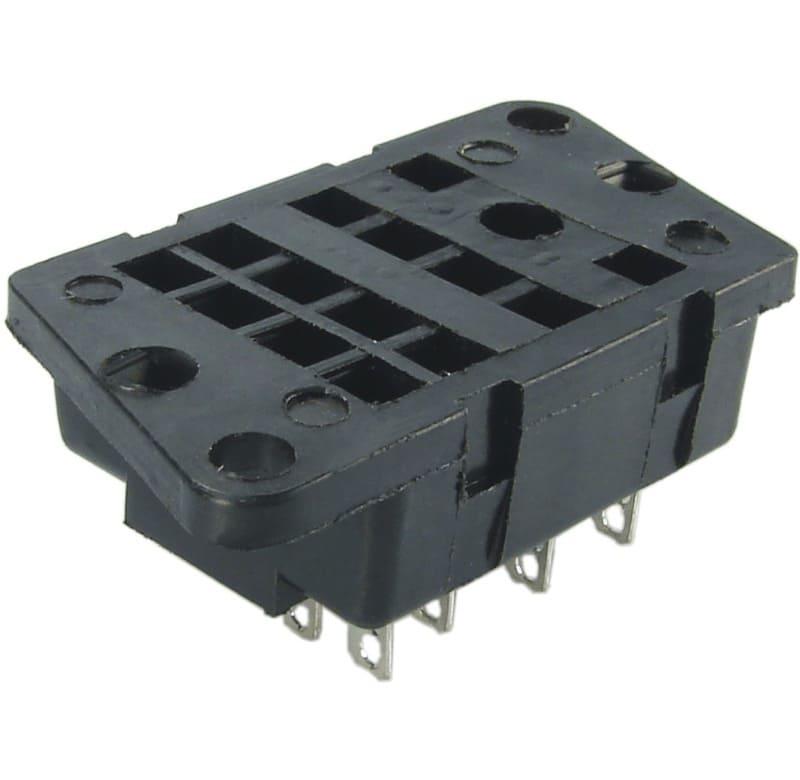 Soquete con terminal para soldar y flange de fijación para Relé MSO/TNA 2 contactos reversibles