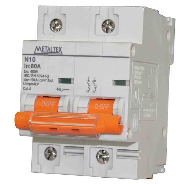 Interruptor automático 10KA 2 polos 80A