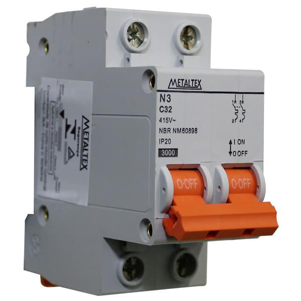 Mini Disjuntor 3KA 2 polos Curva C 32A