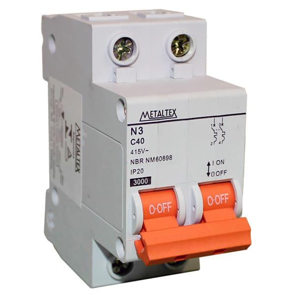 Mini Disjuntor 3KA 2 polos Curva C 40A
