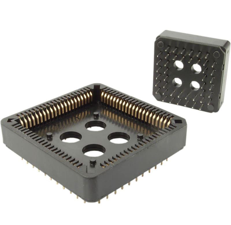 Soquete PLCC 20 pines, contactos dorado, SMD