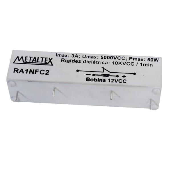 Relé REED de ALTA tensión, 1 contacto NF, voltaje bob:12VCC, capacidad de 3A, potencia 50WATTS, tensión de conMUTACIÓN de 5.000VCC, RIGIDEZ DIELÉTRICA de 10KVCC