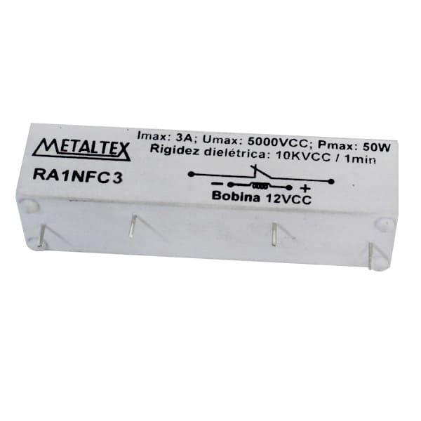 Relé REED de ALTA tensión, 1 contacto NF, voltaje bob:24VCC, capacidad de 3A, potencia 50WATTS, tensión de conMUTACIÓN de 5.000VCC, RIGIDEZ DIELÉTRICA de 10KVCC