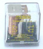 Relé SUBminiatura, 2 contactos reversibles, voltaje bob:6VCC, capacidad de 5A, terminal para PCI