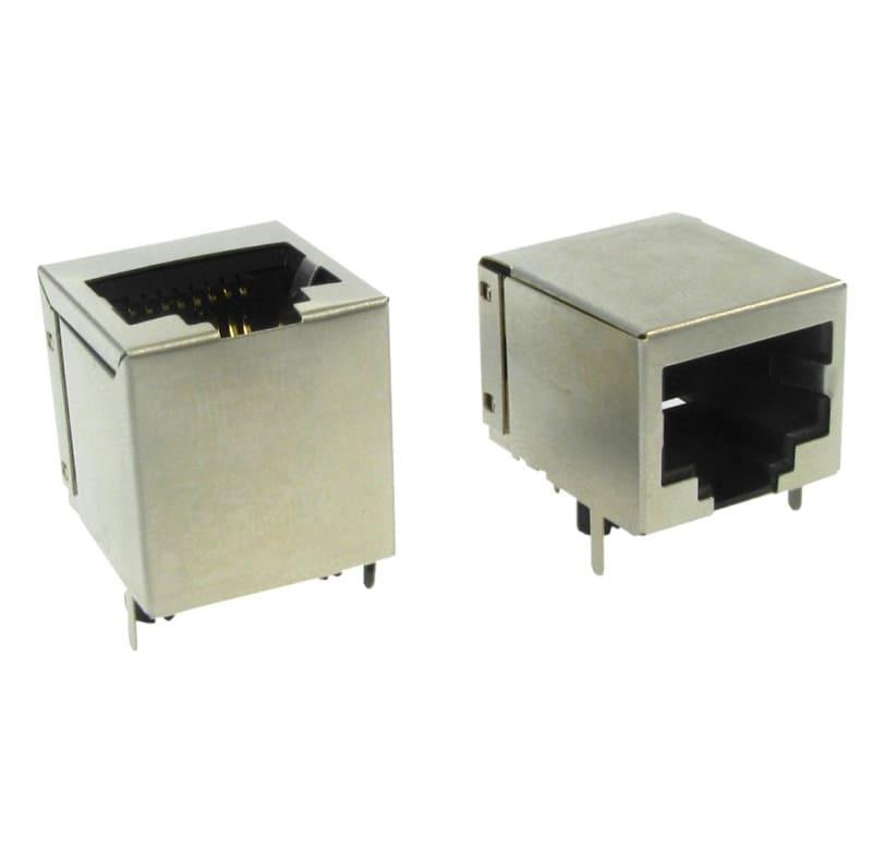 Conector modular jack blindado 180 grados, 8P8C