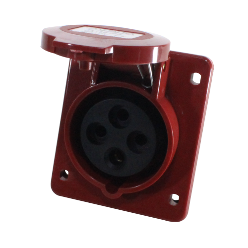 Enchufe Industrial Inclinado Hembra 16A 3P+T 6H Rojo