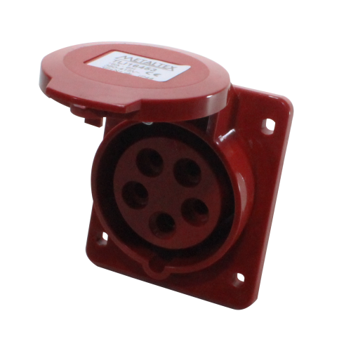 Enchufe Industrial Inclinado Hembra 16A 3P+N+T 6H Rojo