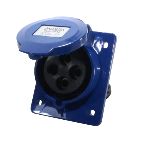 Enchufe Industrial Inclinado Hembra 32A 3P+T 9H Azul