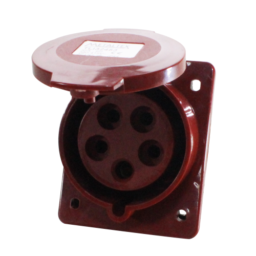 Enchufe Industrial Inclinado Hembra 32A 3P+N+T 6H Rojo