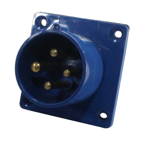 Enchufe Industrial Embutido Negativo Macho 16A 3P+T 9H Azul