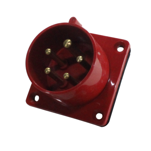 Enchufe Industrial Embutido Negativo Macho 16A 3P+N+T 6H Rojo