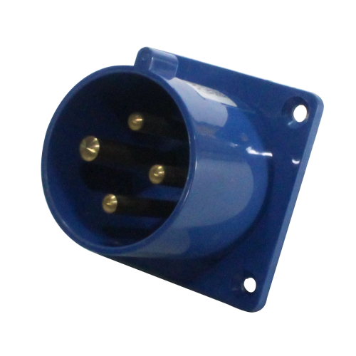 Enchufe Industrial Embutido Negativo Macho 32A 3P+T 9H Azul
